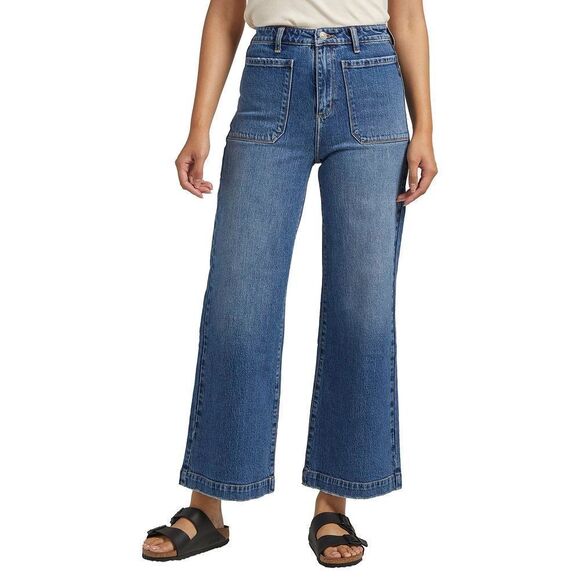 Silver Jeans Women's Vintage Patch Pocket Wide Leg High Rise